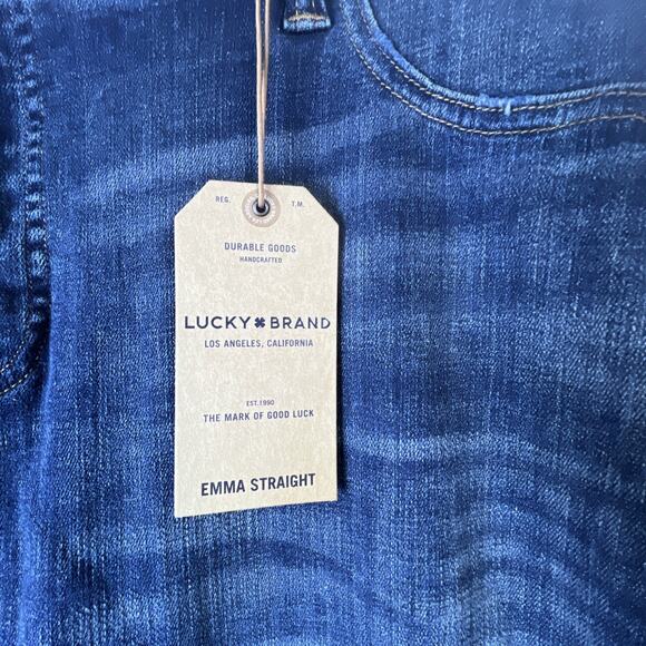 Lucky Brand Jeans women's 24W Blue Emma Straight Leg Dark Wash Denim NWT - Picture 2 of 13